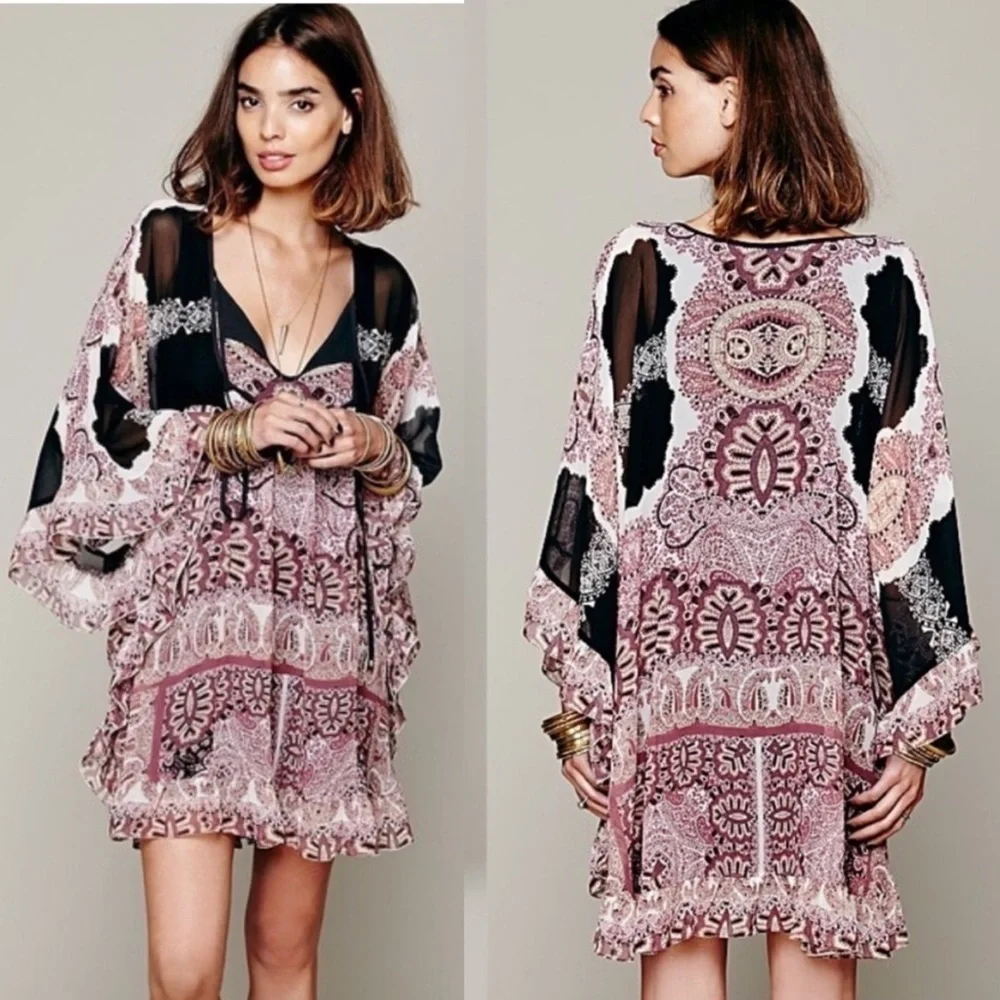 Free people Marla dream batwing cape dress.